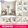 Christmas Cushion Cover Xmas Gifts Home Decor Animals Throw Pillow Cover Rabbit Deer Horse Fox Snowman Angel Printed Pillowcases