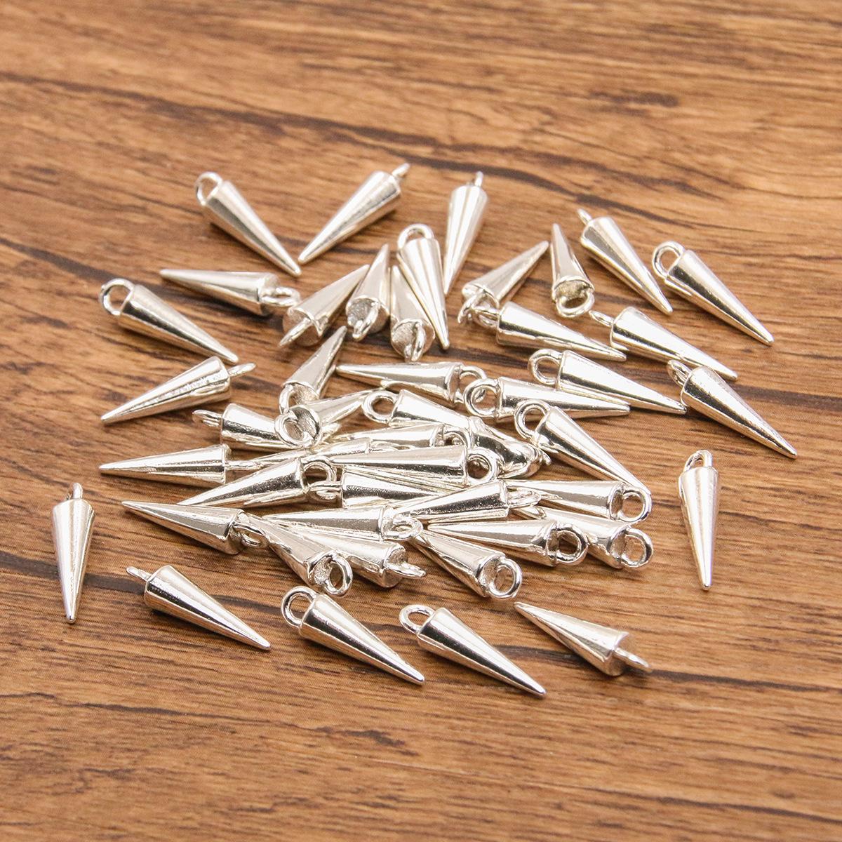 

4 блестящих конусообразных подвески из цинкового сплава для изготовления брелоков, сумок, ожерелий и браслетов