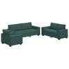 3 Piece Sofa Set with Cushions Dark Green Fabric