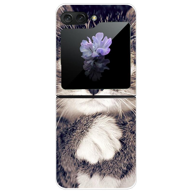 Für Samsung Galaxy Z Flip5 Hülle Harte PC-Handy-Rückabdeckung für Samsung Galaxy Z Flip 5 5G Hüllen 6,7'' ZFlip5 Niedliche Katze Funda Schale