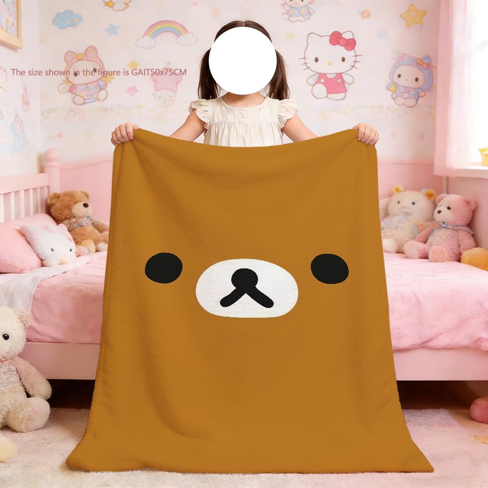 Blanket Cartoon For Soft Cute Throw Blanket R-Rilakkumas-s for Picnic Bed Sofa Home Bear Bedroom Cozy Warm Comfortable