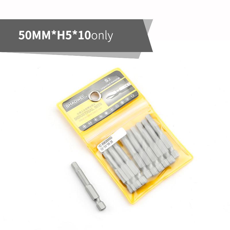 7/10 buc Set de biți de șurubelniță hexagonală 1/4 "codă hexagonală 50mm Biți de șurubelniță cu cap hexagonal pentru unealta electrică H2 H3 H4 H5 H6 H7 H8