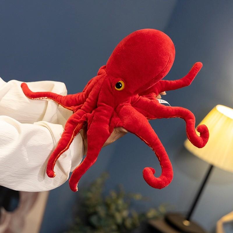 Red Octopus Plush Toy With Pp Cotton Filling Soft Kids Sleep Pillow For Children