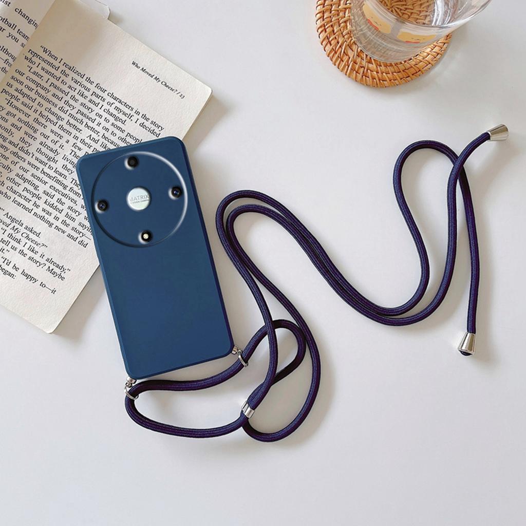 Für Honor Magic 8 Lite Crossbody Halsketten-Riemen Kordel Lanyard Weiche Hülle für Honor Magic8 Lite Mattes Stoßfänger Silikonhülle Schale