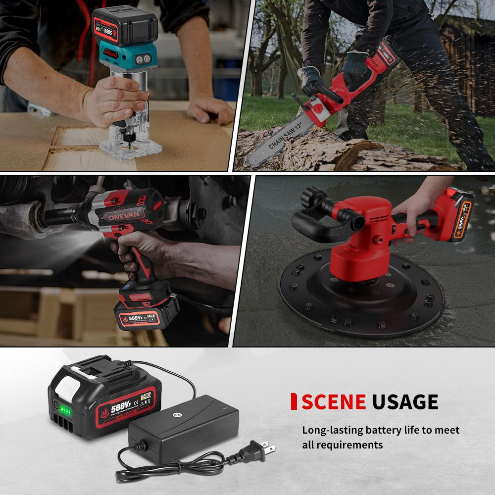 588VF Rechargeable Lithium Ion Battery With Battery Indicator For Makita BL1830 BL1840 BL1850 Power Tool Battery EU Plug