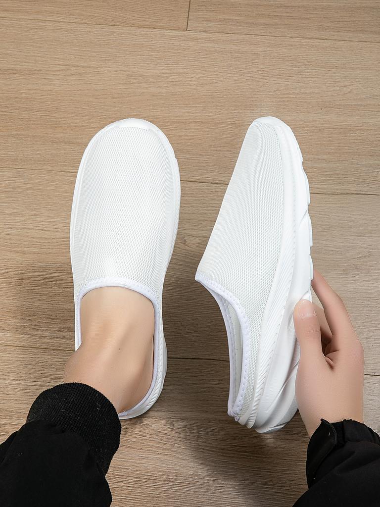 Women's Shoes Large Size Summer Mesh Ultra-light and Breathable Couple Lazy Shoes Outdoor Casual Half-drag Mesh Shoes Women