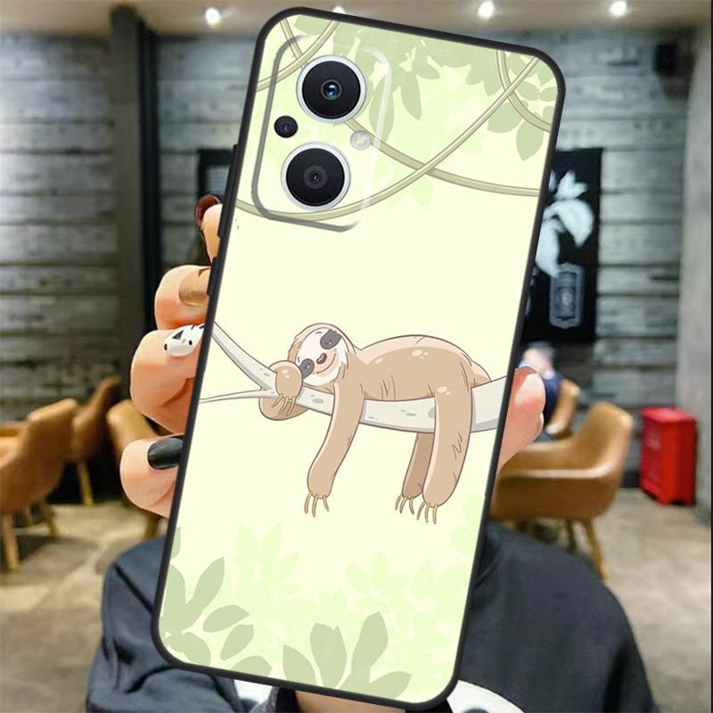 Funny Cute Sloths Case For OPPO Reno 8T 7 8 10 11 12 13 Pro 13F 12F OPPO Find X8 Pro X6 X3 X5 Lite Cover Coque