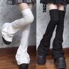 Horn Pile Sock Covers Over The Knee JK Socks Y2k Long Tube Black Slightly Flared Leg Covers for Women To Look Slim 2026 New