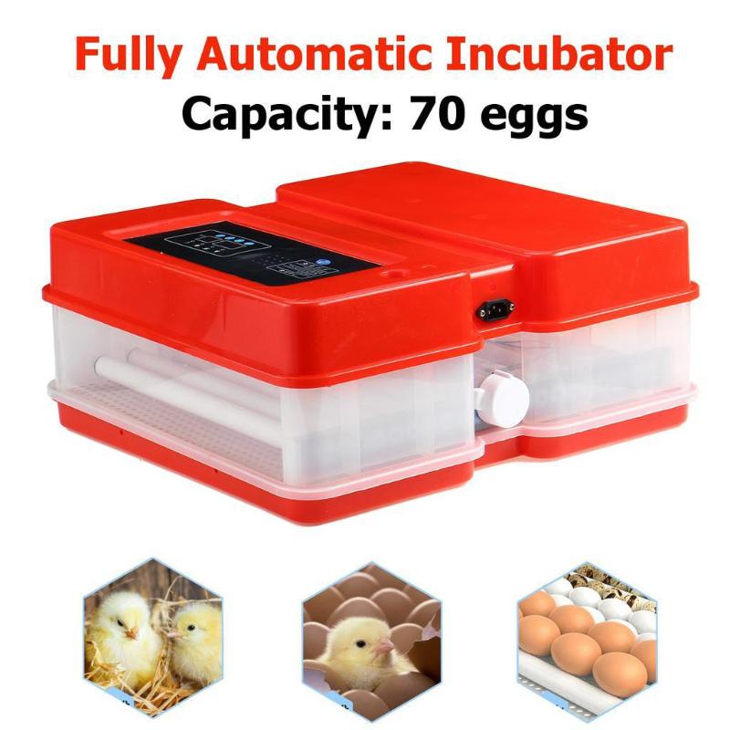 70 Eggs LCD Digital for Farm Chicken Quail Brooder Egg Incubator Fully Automatic Egg Incubator Farm Hatchery Machine 36 eggs