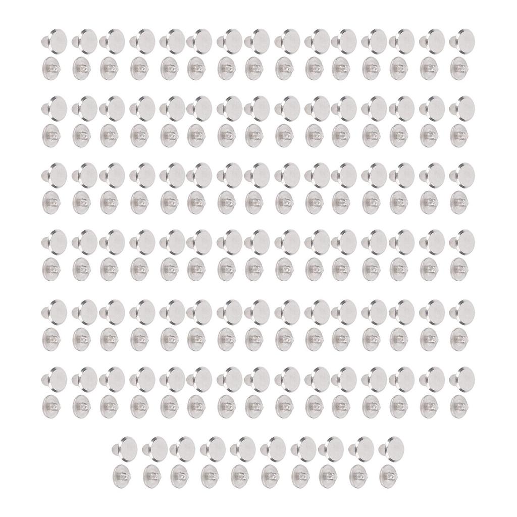 100 par 0,16x0,35x0,33 cala Zestaw nitów skórzanych M3 Nity i śruby ze stali nierdzewnej z okrągłym płaskim łbem