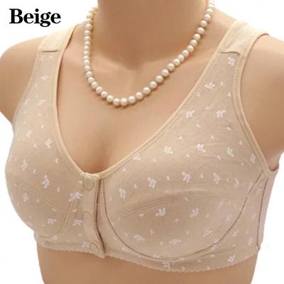 Femmes mère sans fil coton soutiens-gorge Lingerie fermeture avant t-back soutien-gorge doux loisirs sous-vêtements grande tasse grande taille