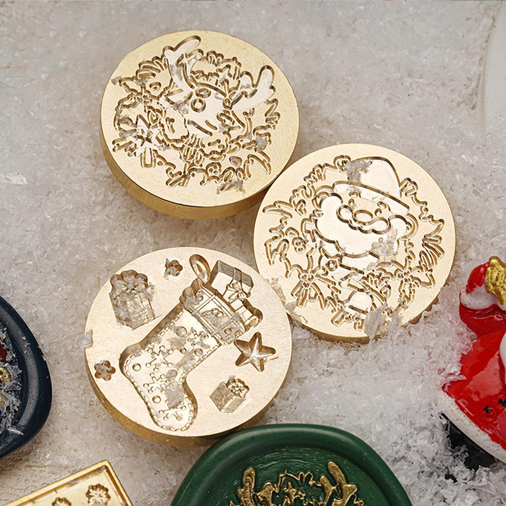 MY# Christmas Art Seal Head Ornamental DIY Craft Supplies for Packaging Scrapboo