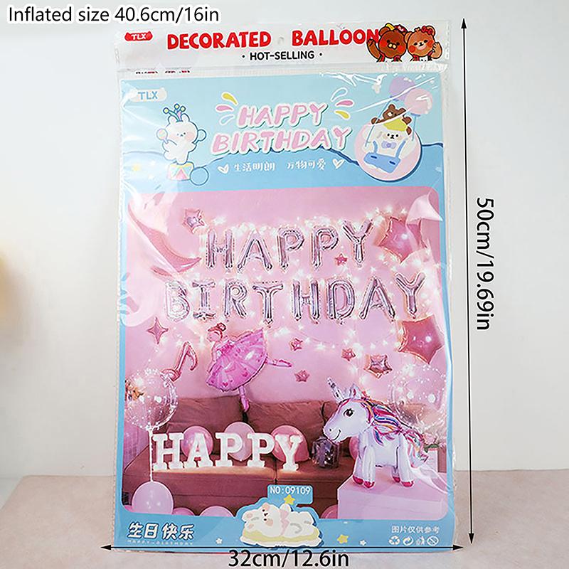 Hawaiian Letter Foil Balloon Pineapple Decorative Balloon Set Rose Gold Balloon