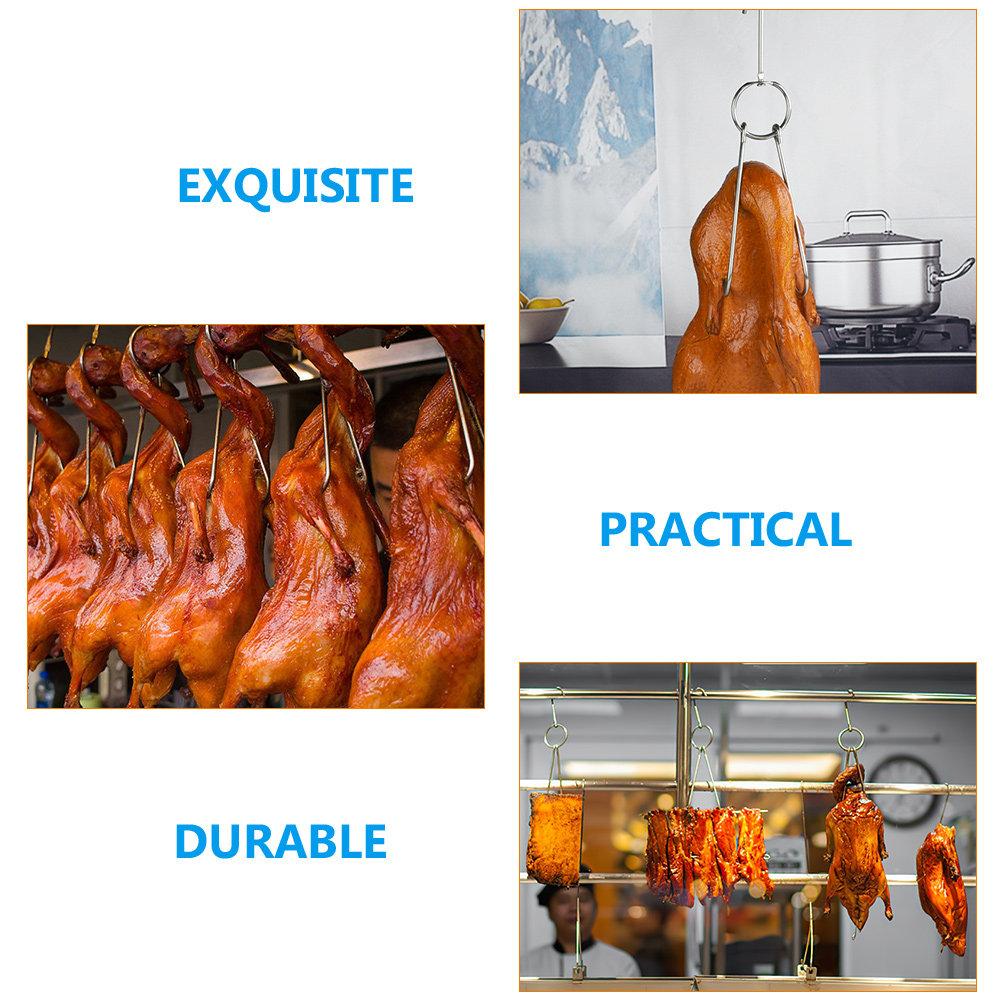 5Pcs Heavy Duty Roast Duck Hanging Hook Stainless Steel Meat Processing Hook for Bbq Butcher Shop Use
