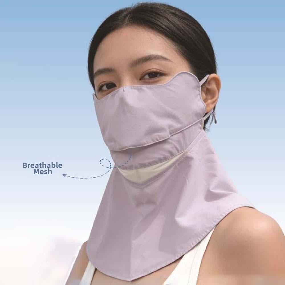 Elastic Face Sun Protection Ice Silk Breathable Sunshade Mask Sunscreen Mask with Shawl  School
