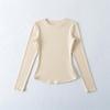 Spicy Girl Versatile Long-Sleeve Women's T-Shirt - Spring/Autumn, Comfortable Base Layer, Round Neck, Slim Fit
