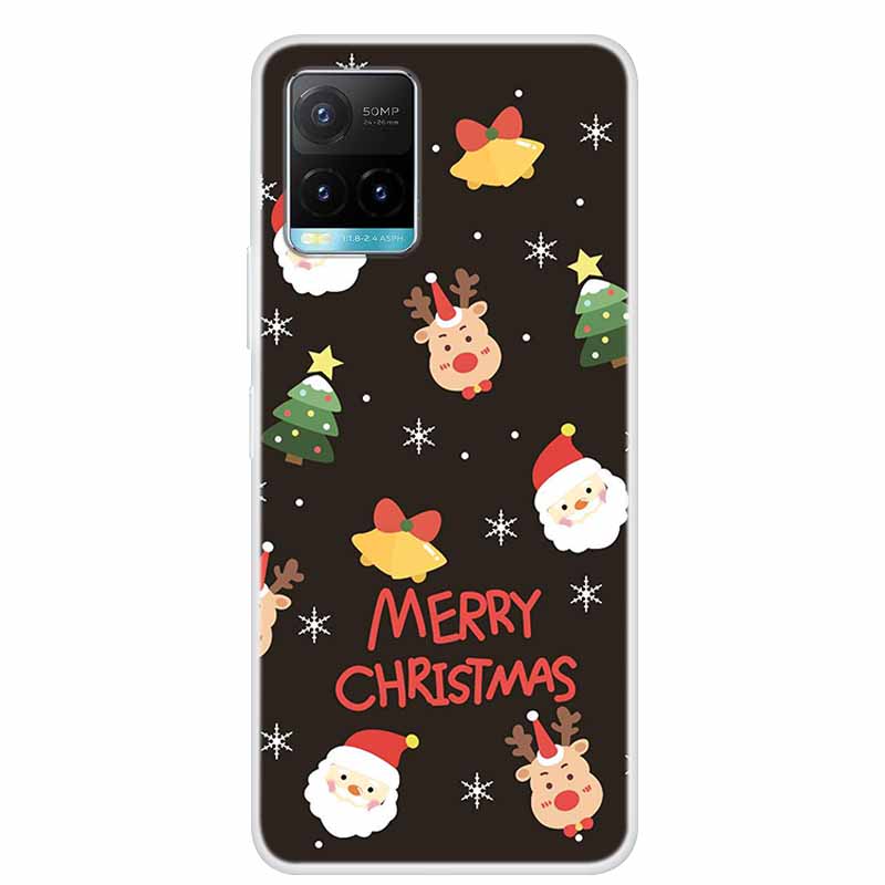 Christmas For Vivo Y21s Case TPU Soft Silicone Back Cover Case For Vivo Y21s V2110 Shockproof Coque VivoY21s Shell Cartoon Funda