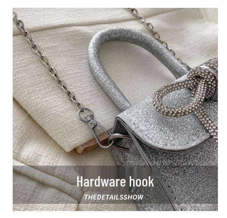 2024 French Chic Mini Textured Bow Crossbody Bag for Women