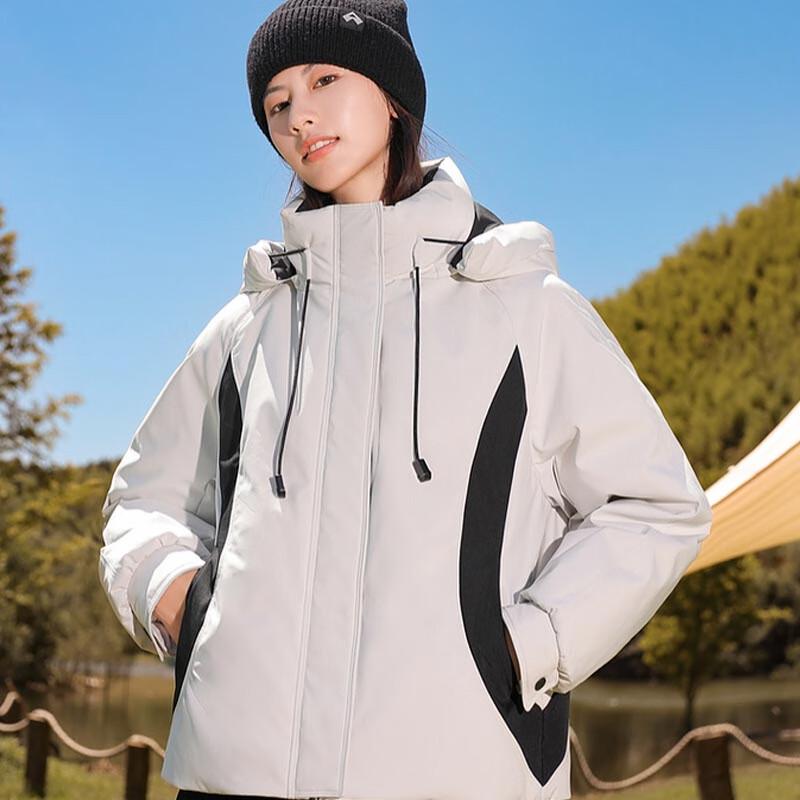

XueZhongFei Women s Colorblock Short Down Jacket 155/80A