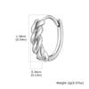 Vnox Twisted Hoop Earrings for Men Women, Hypoallergenic Stainless Steel Small Huggie Earrings, Simple Hip Hop Ear Jewelry Gifts