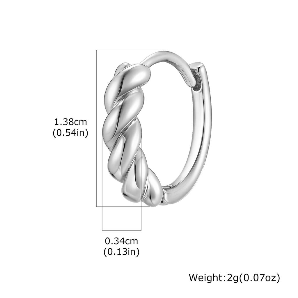 Vnox Twisted Hoop Earrings for Men Women, Hypoallergenic Stainless Steel Small Huggie Earrings, Simple Hip Hop Ear Jewelry Gifts