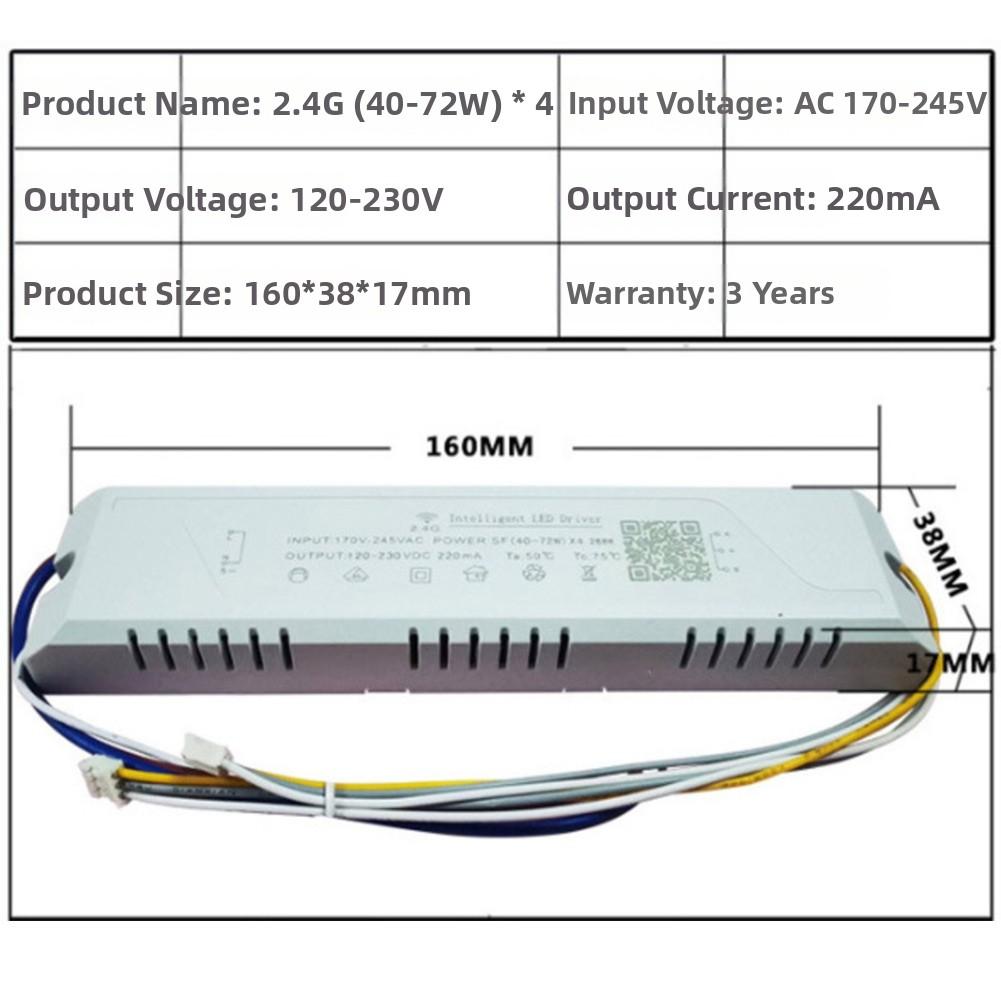 2,4G Fernsteuerbarer LED-Treiber für Leistungsdimm-Transformator 24-40W x4 Geeignet für Mehrere LED-Streifenlichter