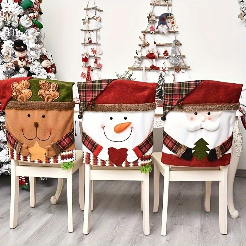 

3Pack Christmas Chair Covers Festive Dining Chair Slipcovers for Holiday Decor, Suitable for Home Restaurant Use Assorted Winter Character Designs Cartoon chair covers