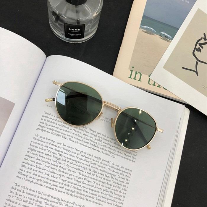 Vintage Korean Round Frame Sunglasses Women Multicolored Trendy Fashion Male Female Eyewear Top Luxury Brand Designer UV400