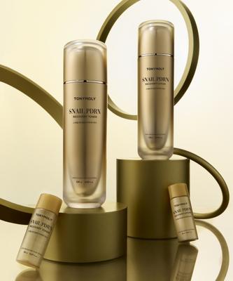 Tonymoly Snail Pdrn Recovery 2 Piece Set  Toner Lotion 120ml2ea+20ml2ea  +10 Gold 24k Snail Mask Sheets Free