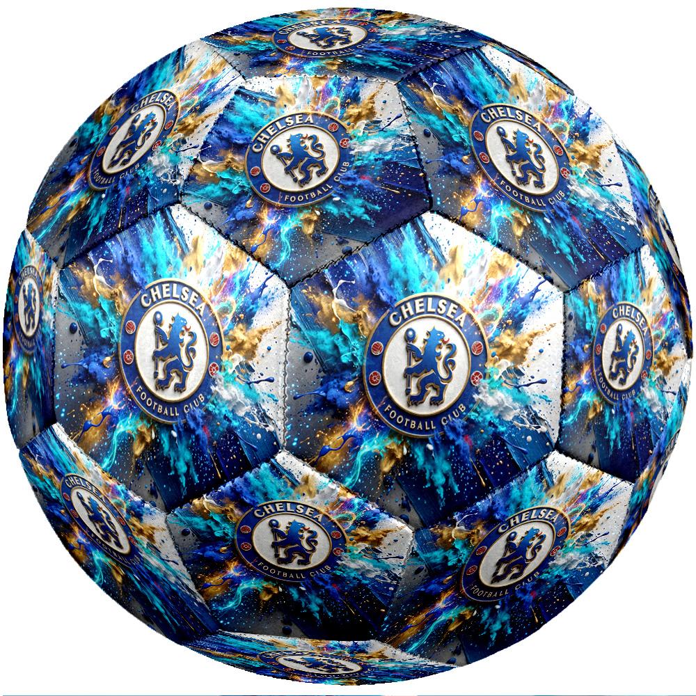 Chelsea FC Theme Soccer Ball Size 5 Soccer Ball Soft Touch Professional Training Football for Outdoor Sports