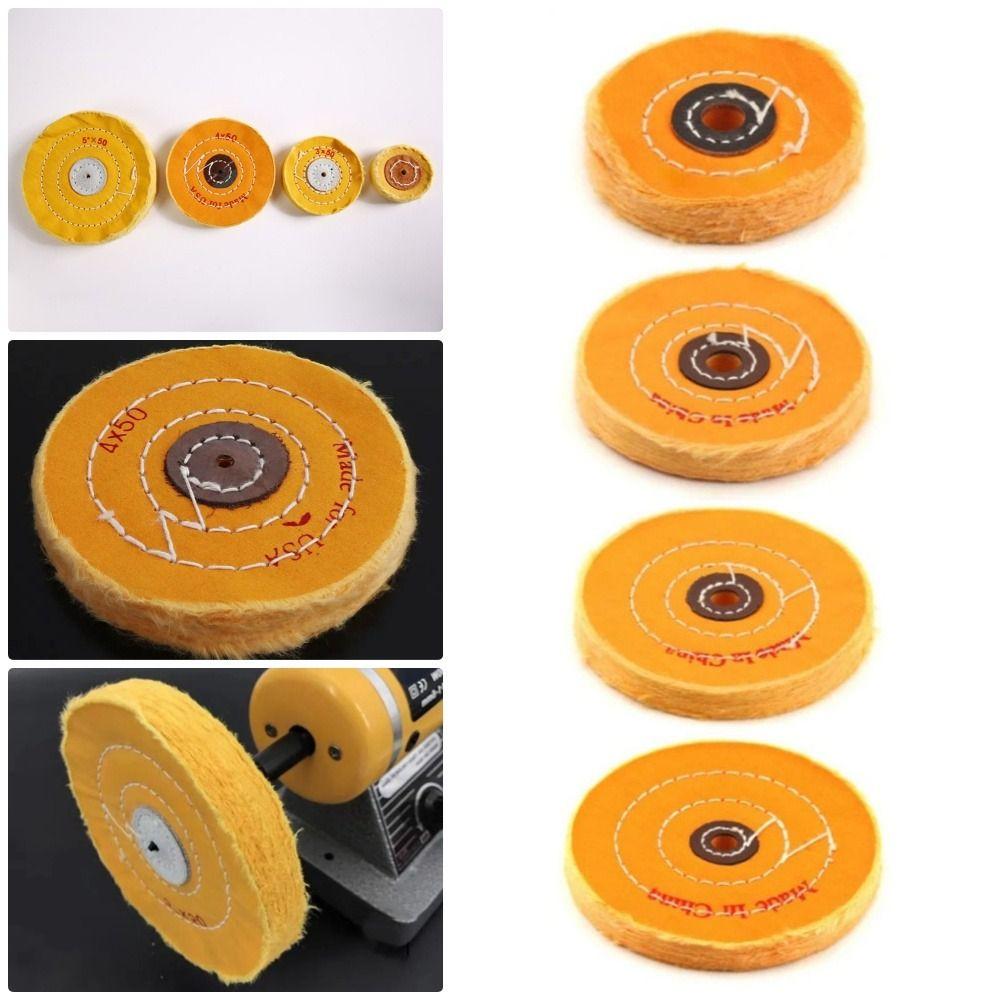

1Pcs Angle Grinder Accessory Polishing Wheel Yellow Cotton Pad For Metal Jewelry Polishing 4inch 100mm - 4mm hole
