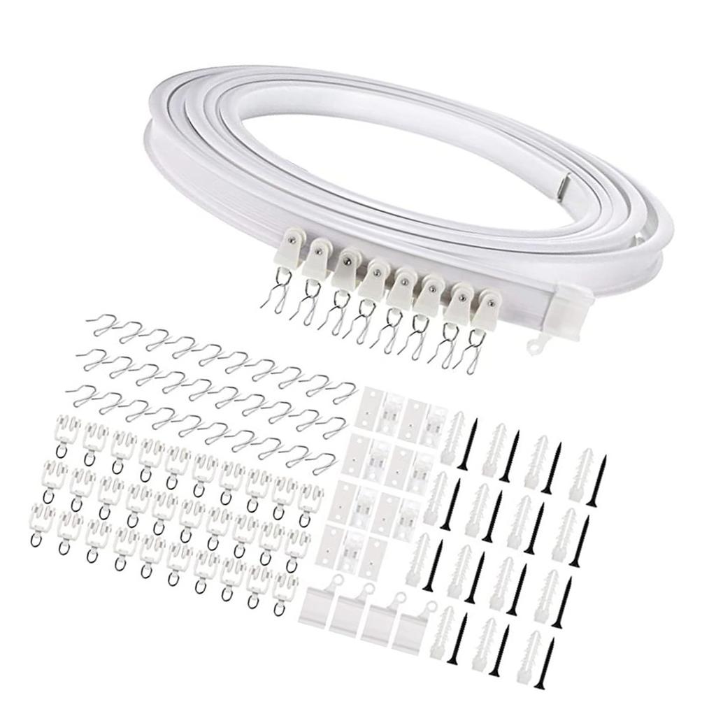 Multipurpose 5 Meter Curved Curtain Rails Kits with Accessories for Smooth Glides Drapes Ceiling Curtain Track Set