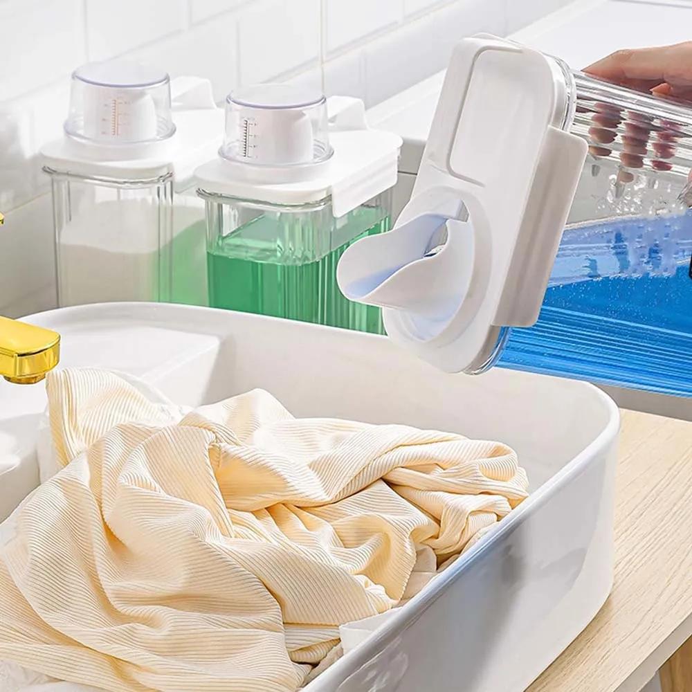 1pc Laundry Powder Storage Box Bathroom Laundry Detergent Storage, Transparent Acrylic Box Household Daily Necessities