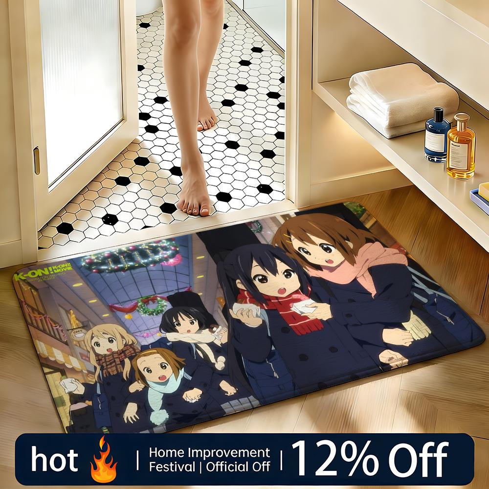 Soft Absorbent Non-Slip Rug Anime K-K-ON! Floor Mat Home Decor Doormat Bedroom Floor Mat Shower Carpet