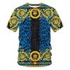 Summer Fashion New Yellow Crown Printed Men's T-shirt Street Harajuku Comfortable Plus Size Round Neck Short Sleeve Top