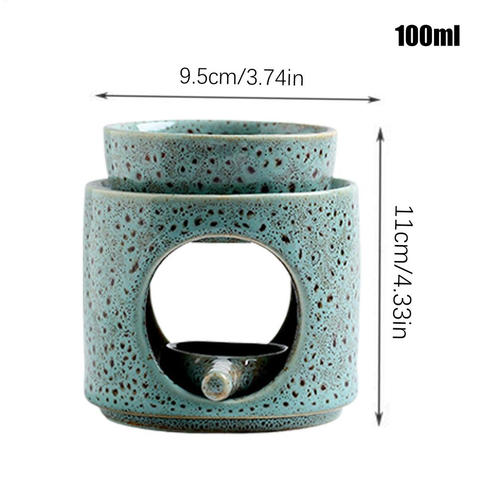 Ceramic Tealight Candle Holder & Oil Warmer Non-Slip Home Aroma Diffuser for Meditation Yoga, Farmhouse Dining Table Decor
