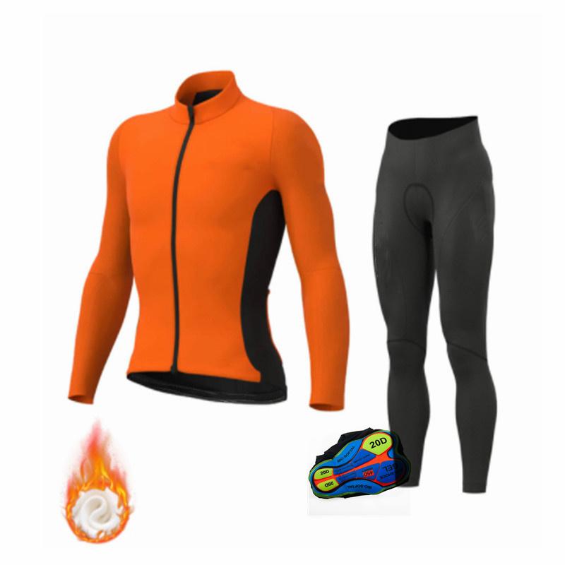 2026 Winter Warm Cycling Clothing Set  MTB Suits Long Pants with 20D Gel Bike Clothing Men Thermal Fleece Bicycle Uniform Cycling Sets