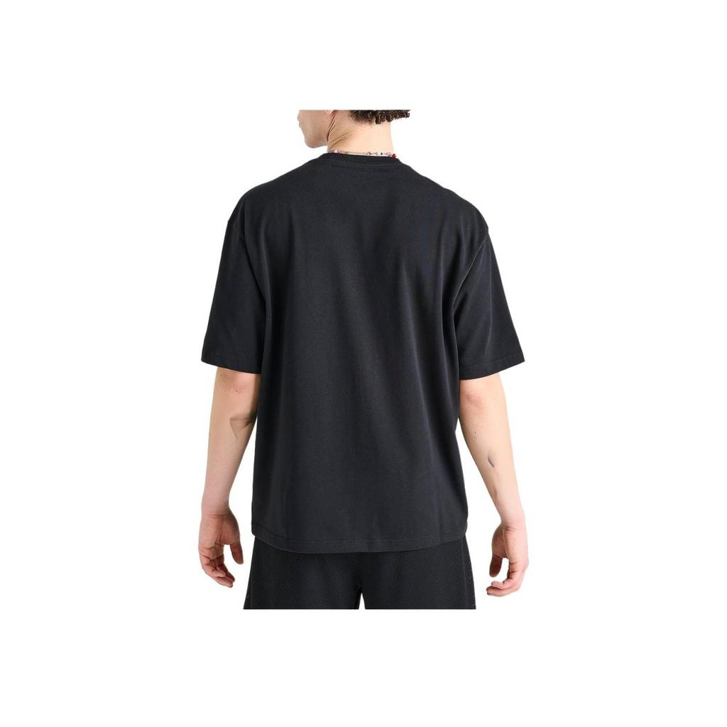 Jordan Solid Color Logo Emblem Crew Neck Knit Short Sleeve T-Shirt Men Tops Black FN5982-010