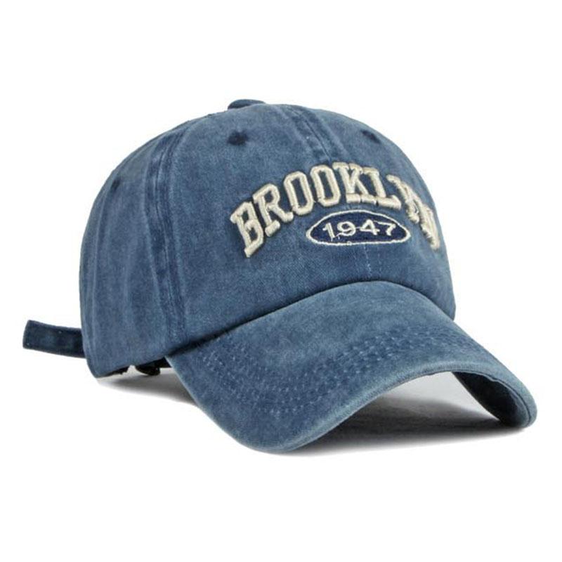 Four Season Men Baseball Cap For Women Leisure Vintage Style Washed Cotton 1947 Embroidered Snapback Hat Summer Unisex Sun Protection Cap