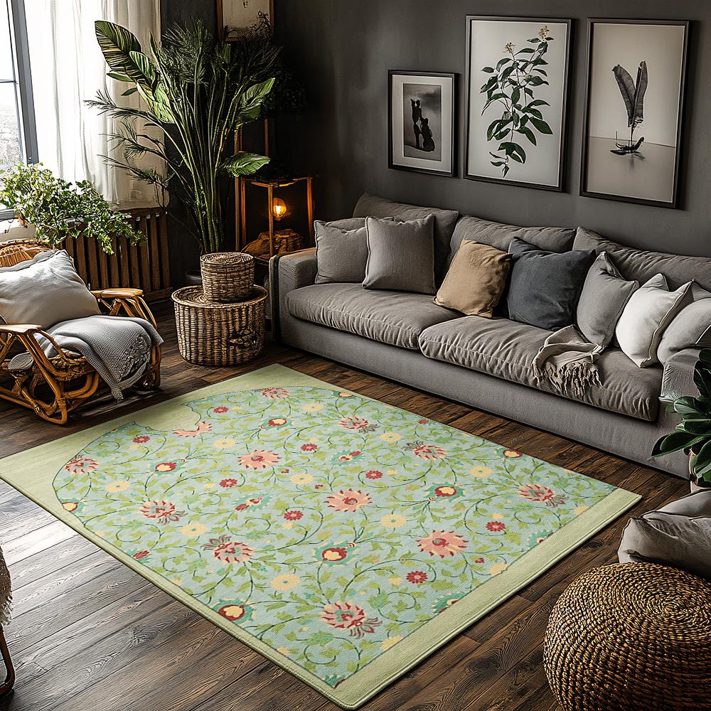 

Цветочный ковер для помещения и улицы, моющийся, нескользящий, современный богемный декор для дома, ковер на пол для гостиной, спальни, моющийся ковер 50cm x 80cm