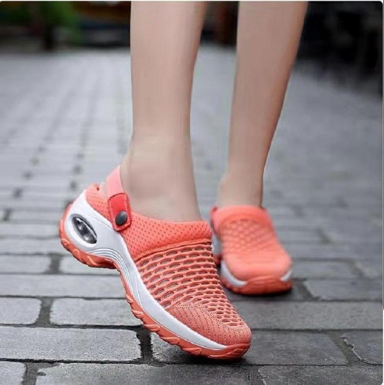 New Sandals Women's Autumn and Summer New Hollow Hole Shoes European and American Flying Woven Mesh Large Size Women's Shoes