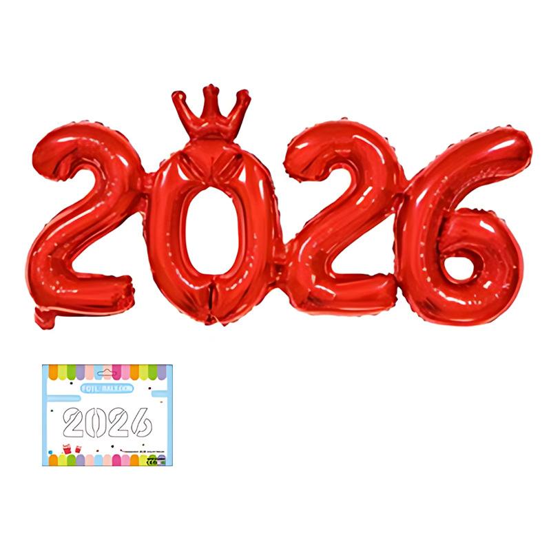 2026 Gold Crown Foil Number Balloons for 2026 New Year Christmas Eve Festival Party Supplies Graduation Decorations Navidad Gift