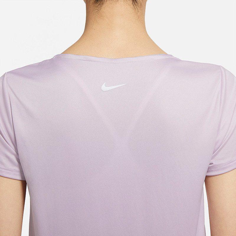 Nike T Shirts Women's Light Purple Crew Neck Moderate Straight Fit CZ9279-576