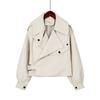 New Autumn Women Faux Leather Jacket Pu Motorcycle Biker Red Coat Turndown Collar Loose Streetwear Black Punk Outerwear Women Faux Leather Jacket