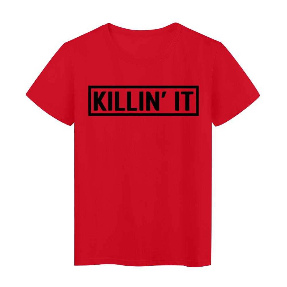 Hip Hop Beautiful Style Summer T Shirt Women Black Kiilin It Letter Graphic Printed Short Sleeve