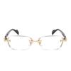 Retro Frameless Ultra Light Reading Glasses Block Blue Light Computer Eyewear for Women Men +1.0 to +4.0
