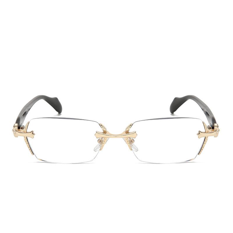 Retro Frameless Ultra Light Reading Glasses Block Blue Light Computer Eyewear for Women Men +1.0 to +4.0
