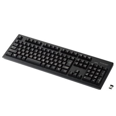 Elecom Tastatur Kabellos Premium Membran Volltastatur 10 Millionen Mal Langlebig Schwarz (Empfänger im Lieferumfang enthalten) TK-FDM088TBK