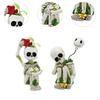 2Pcs Miniature Skeleton Figurines Statues Resin Mini Ornaments for Micro