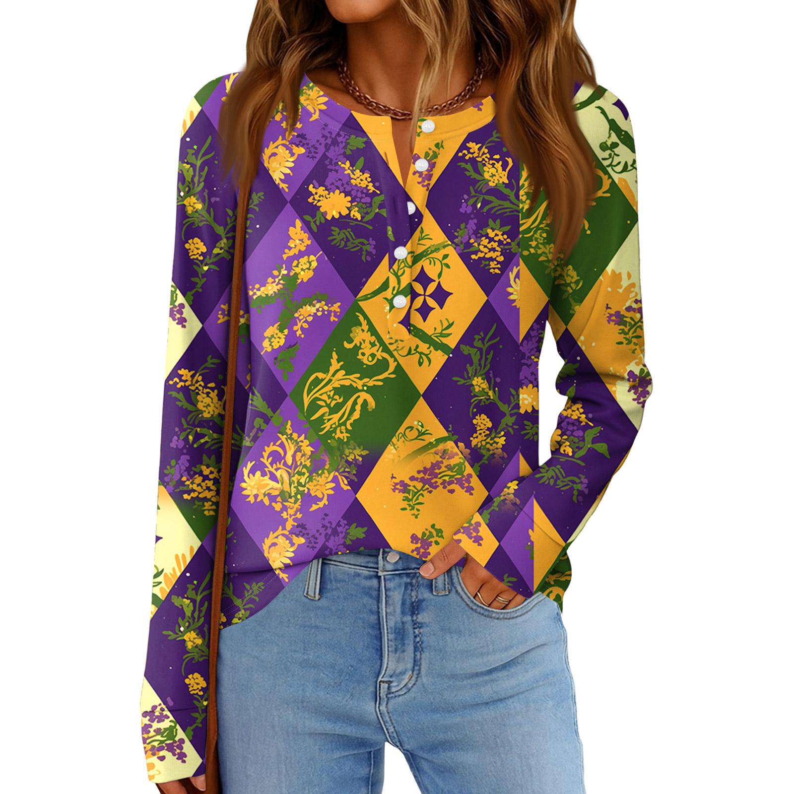 

Женская модная свободная повседневная блузка с длинным рукавом и карнавальным принтом XL